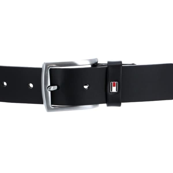 Bälte - TOMMY HILFIGER - New Denton - 100% läder - Bredd 3,5 cm - Svart