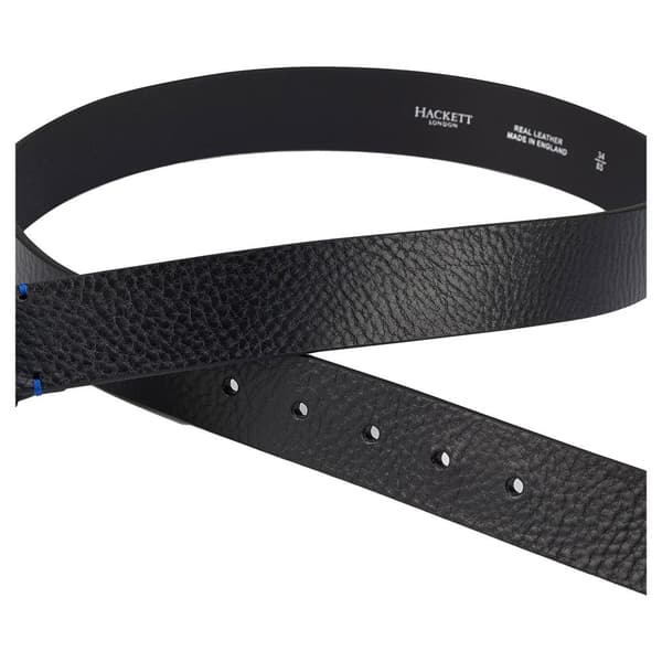 Hackett Tack Stitch H Keeper Läderbälte Svart 34 Man