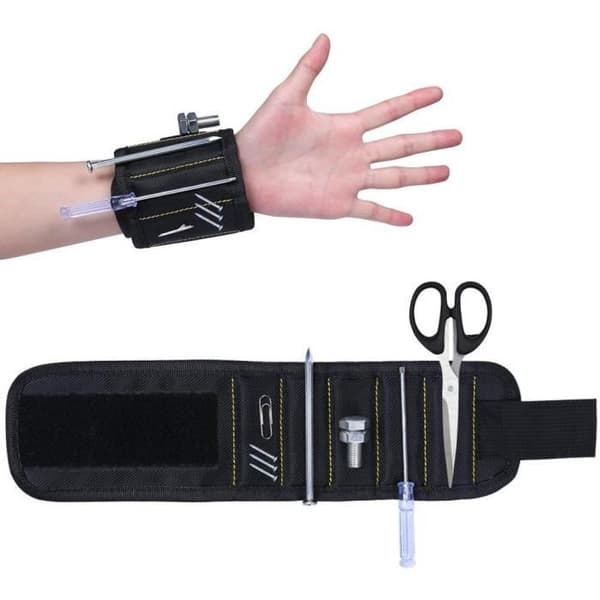 Magnetisk armband för hantlangare / armbandsverktyg underlättar arbetet för spikhållande skruvar eller skruvar som andas