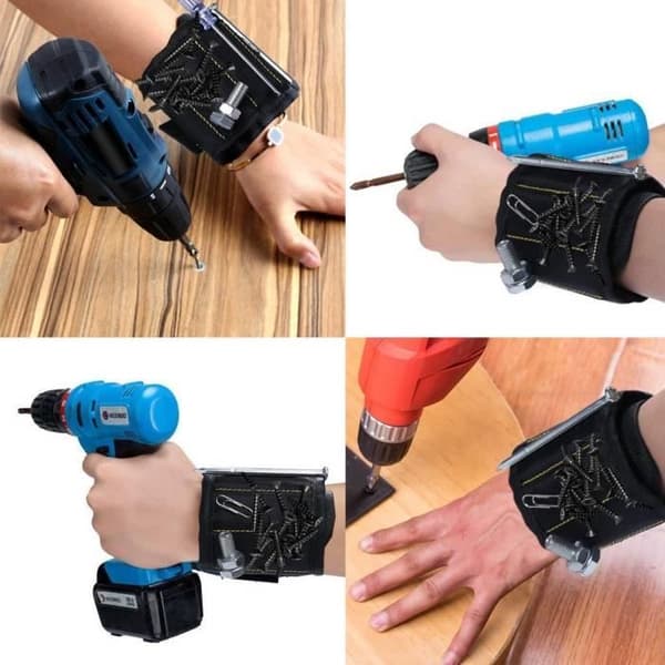 Magnetisk armband för hantlangare / armbandsverktyg underlättar arbetet för spikhållande skruvar eller skruvar som andas