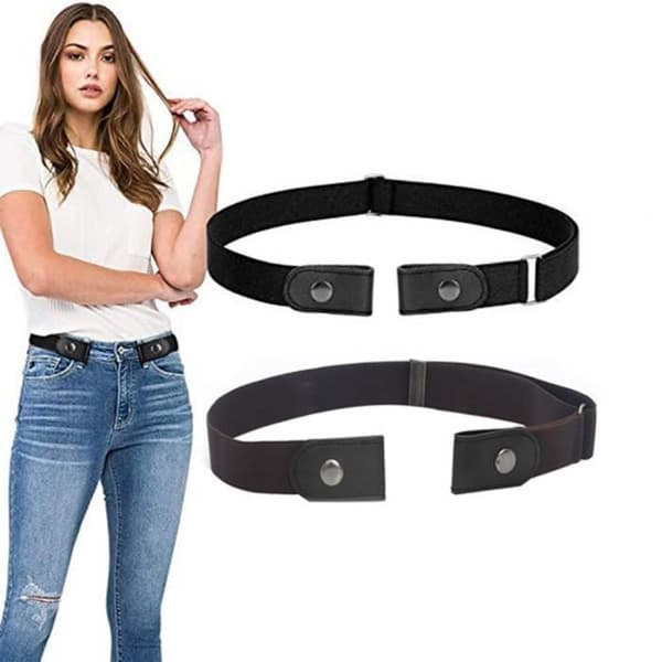 Damer utan spänne Elastiskt midjeband Elastiskt midjeband för jeans Byxor Klänningar 2st