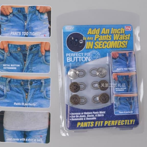 6 midjeförlängare perfekt passform byxor knapp instant fix metall bältesförlängare