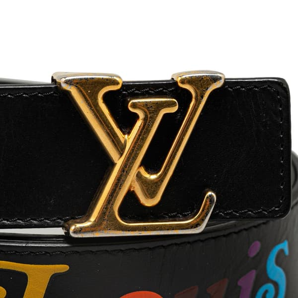 Pre-owned Louis Vuitton Monogram New Wave Belt Black