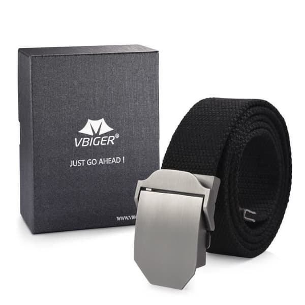 Bälte - VBIGER - Canvas - Unisex - 125cm - Automatiskt spänne - Casual