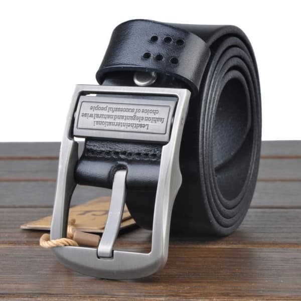 Bälte - MÄRKE - Svart - 120 x 3,8 cm - 100 % PU-läder - Casual