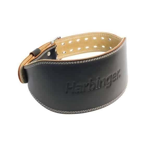 Läder svankstödsbälte med mantelförstärkning - HARBINGER - 15 cm - Vit - Fitness