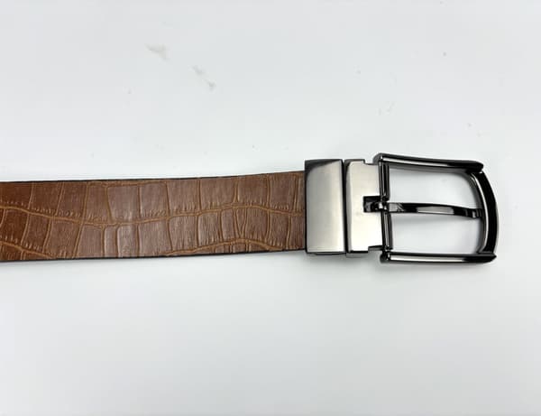 INF Vändbart läderbälte för män Texture 1