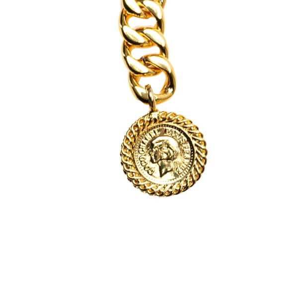 Pre-owned Chanel Gold Plated CC Medallion Chain Belt Gold