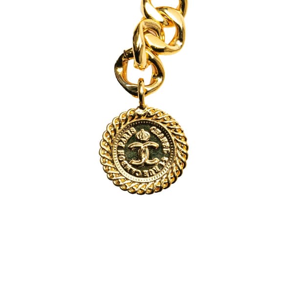 Pre-owned Chanel Gold Plated CC Medallion Chain Belt Gold