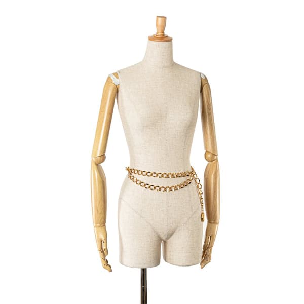 Pre-owned Chanel Gold Plated CC Medallion Chain Belt Gold