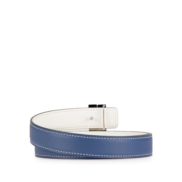 Pre-owned Hermès Swift Brighton Belt Blue