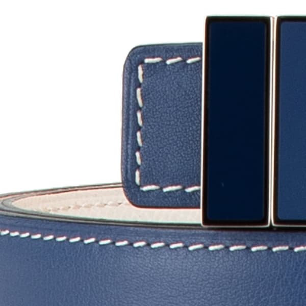 Pre-owned Hermès Swift Brighton Belt Blue