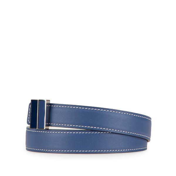 Pre-owned Hermès Swift Brighton Belt Blue