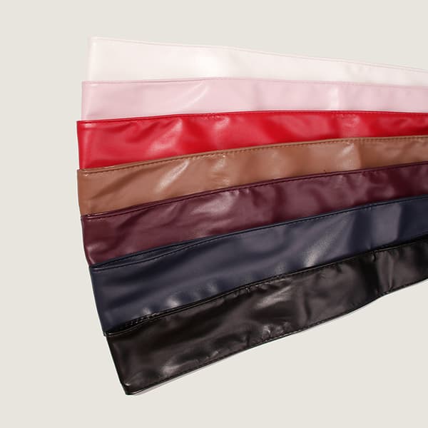 INF Stilig PU-skinn Obi-belte, 360 cm omslagsbelte for kvinner