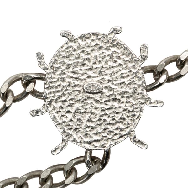 Pre-owned Chanel Silver Plated and Enamel CC Ladybug Chain Link Belt Silver