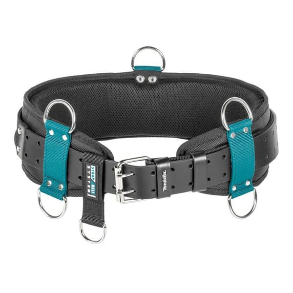 Görverktygsbälte - MAKITA - E-15366 - Äkta läder - Lätt polyester - Blå/Svart