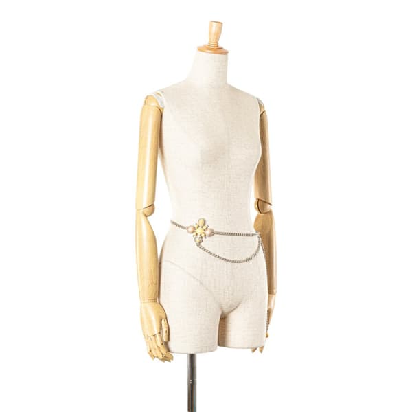 Pre-owned Chanel Silver CC Embellished Chain Belt Silver