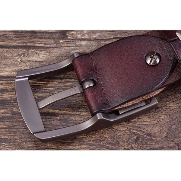 Herrskärp av läder - BIGILANTUH - Justerbar 110-125cm - Svart