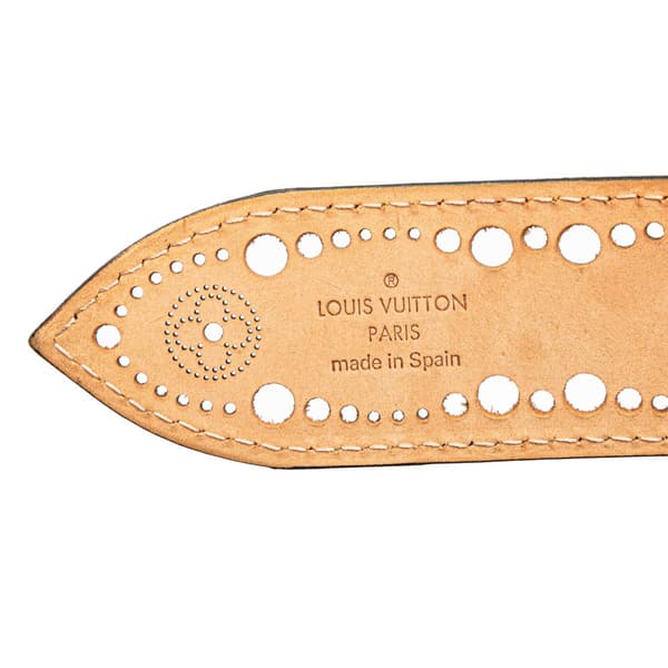 Pre-owned Louis Vuitton Monogram Mahina Perforated Phoenix Belt Black