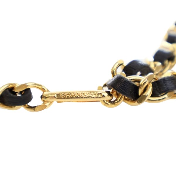 Pre-owned Chanel Gold Plated Medallion Leather Woven Chain Belt Gold
