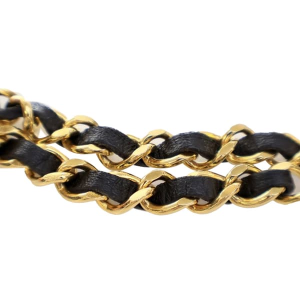 Pre-owned Chanel Gold Plated Medallion Leather Woven Chain Belt Gold