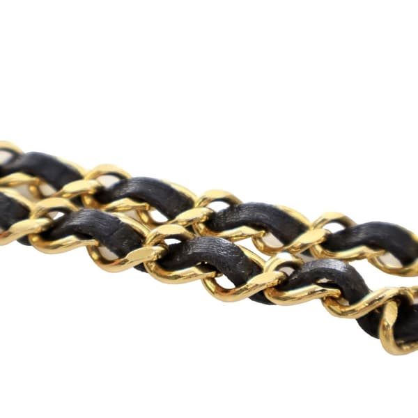 Pre-owned Chanel Gold Plated Medallion Leather Woven Chain Belt Gold