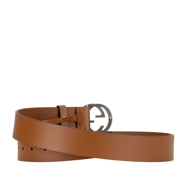 Pre-owned Gucci Leather Interlocking G Belt Brown