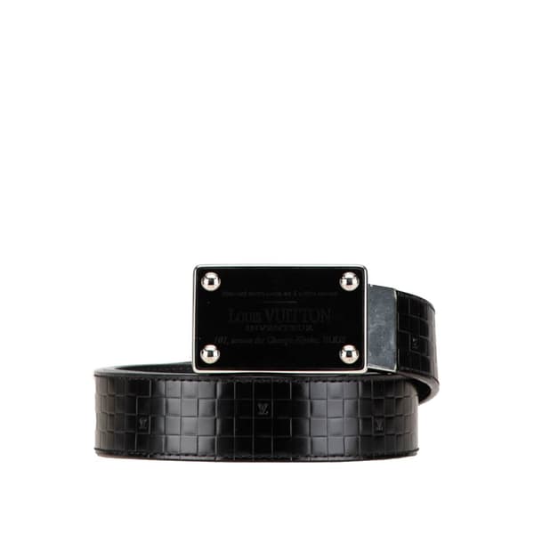 Pre-owned Louis Vuitton Damier Inventeur Belt Black