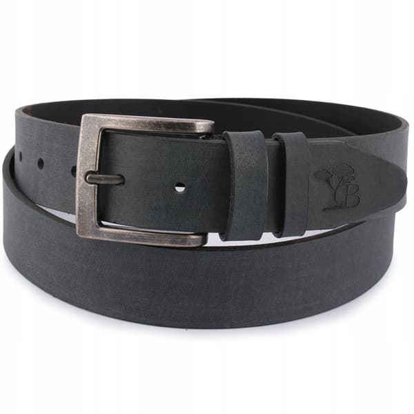 Herre premium læder bælte bredt 4 cm klassisk sort Beltimore Jeans