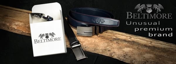 Herre premium læder bælte bredt 4 cm klassisk sort Beltimore Jeans