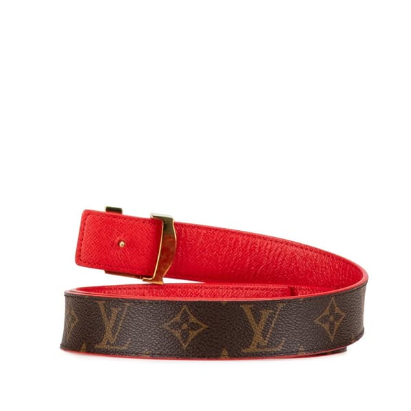 Pre-owned Louis Vuitton Monogram Initiales Reversible Belt Brown