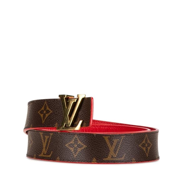 Pre-owned Louis Vuitton Monogram Initiales Reversible Belt Brown
