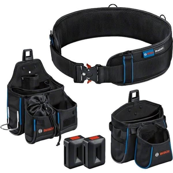 Combi-kit Verktyg - BOSCH PROFESSIONAL - Bälte 93 - 2 väskor GWT 2 och GWT 4 - ProClick Hållare - Storlek S/M
