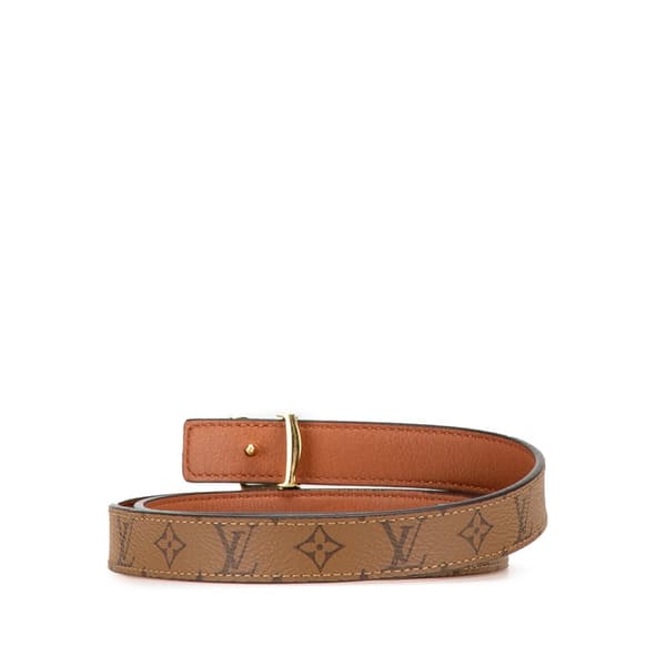 Pre-owned Louis Vuitton Monogram Reverse LV Iconic Reversible Belt Brown