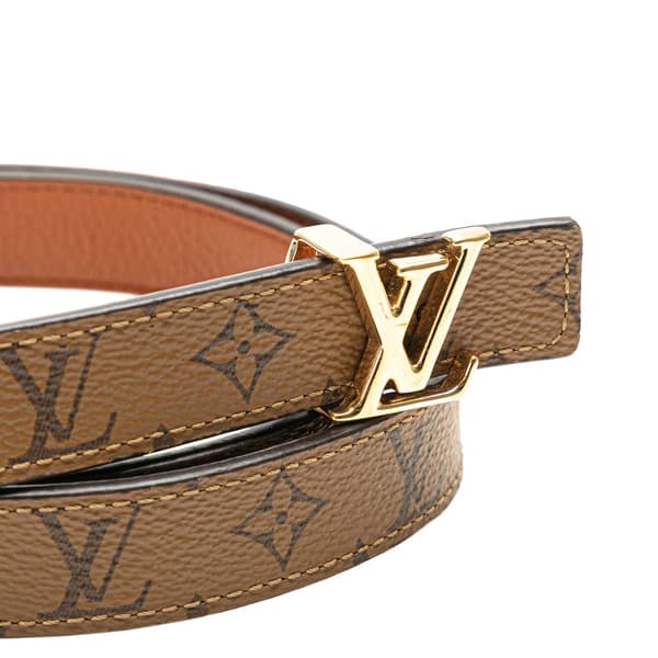 Pre-owned Louis Vuitton Monogram Reverse LV Iconic Reversible Belt Brown