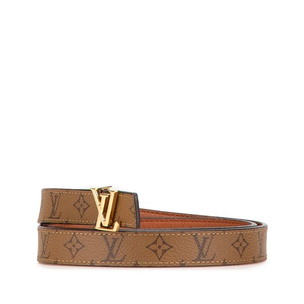 Pre-owned Louis Vuitton Monogram Reverse LV Iconic Reversible Belt Brown