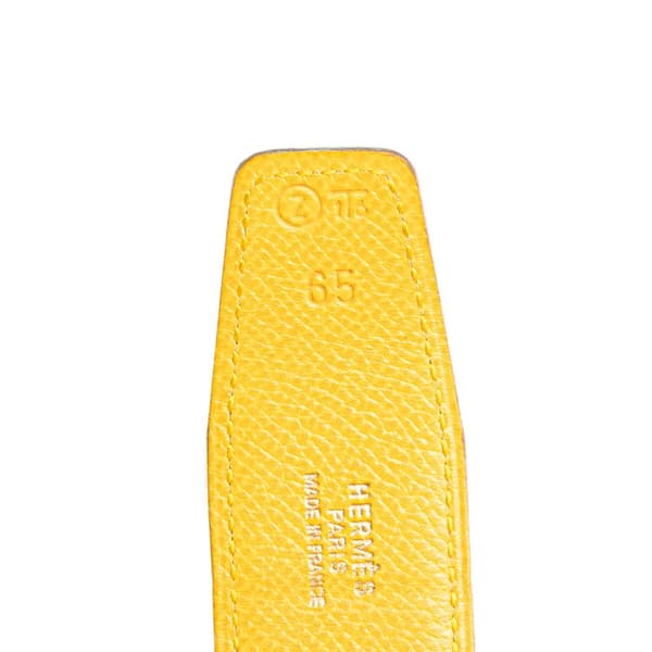 Pre-owned Hermès Courchevel Constance H Reversible Belt Green