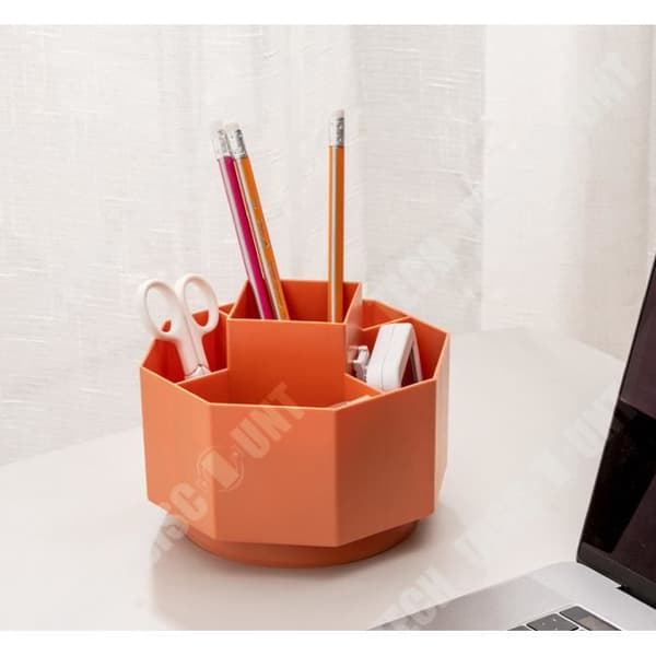 TD® Roterande pennhållare Creative Storage Box Office Pennhållare Office Student Pennfodral Kosmetisk brevpapper Compartim