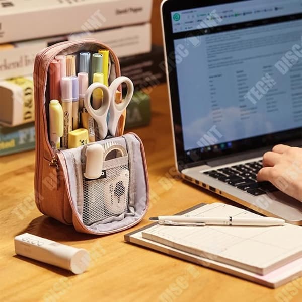 TD® Creative dubbellagers vikbart pennfodral med stor kapacitet enkel flickas multifunktionella brevpapperslåda