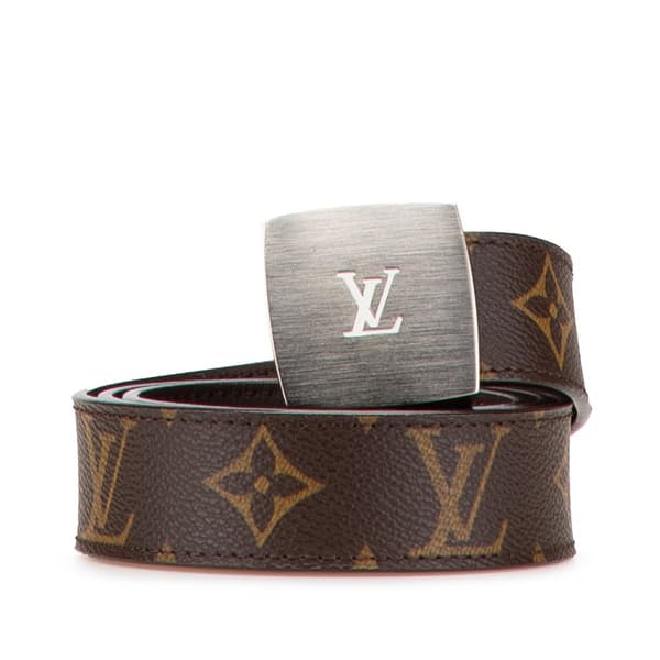 Pre-owned Louis Vuitton Monogram LV Cut Belt Brown