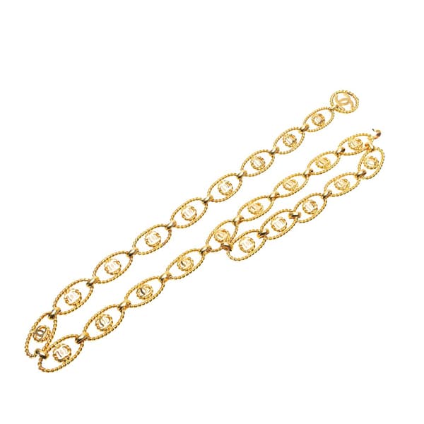 Pre-owned Chanel CC Gold Plated Rope Chain Belt Gold