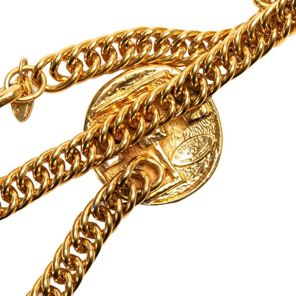 Pre-owned Chanel Gold Plated 31 Rue Cambon Paris Medallion Chain Belt Gold
