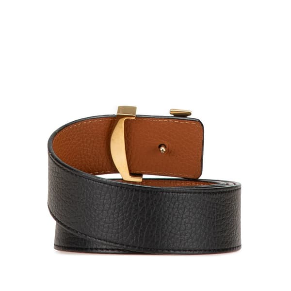 Pre-owned Louis Vuitton Leather Initiales Belt Black