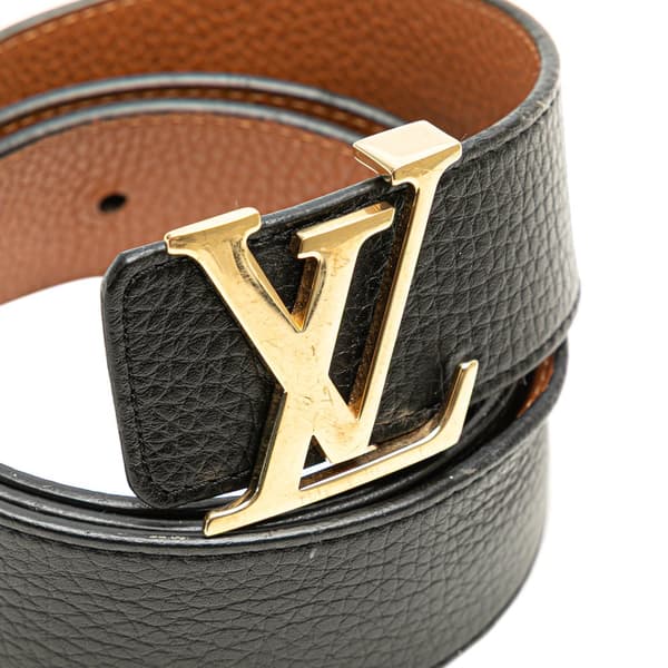 Pre-owned Louis Vuitton Leather Initiales Belt Black