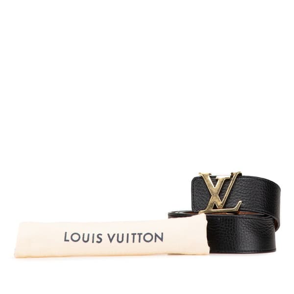Pre-owned Louis Vuitton Leather Initiales Belt Black