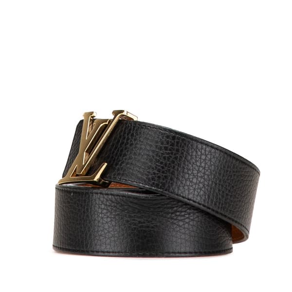 Pre-owned Louis Vuitton Leather Initiales Belt Black