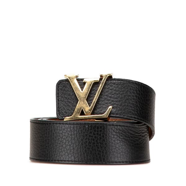 Pre-owned Louis Vuitton Leather Initiales Belt Black