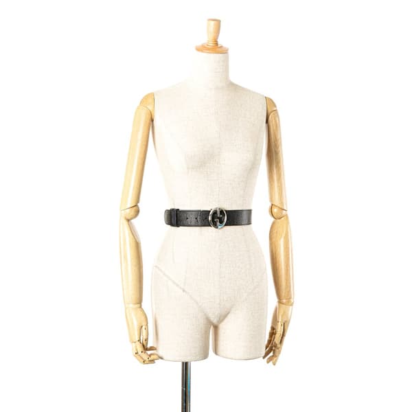 Pre-owned Gucci Leather 1973 Reversible Belt Black