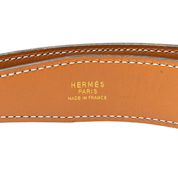 Pre-owned Hermès Leather Constance H Reversible Belt Black