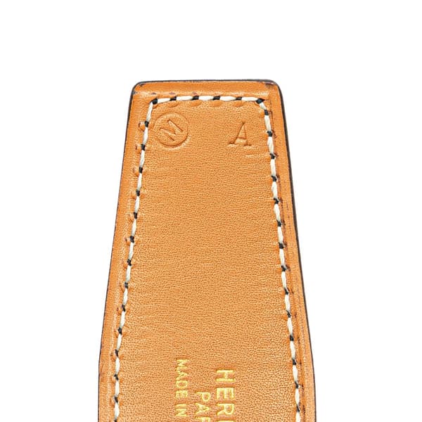 Pre-owned Hermès Leather Constance H Reversible Belt Black